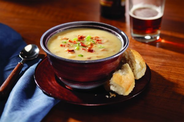 Bowl of Smoked Cheddar Amber Ale Soup