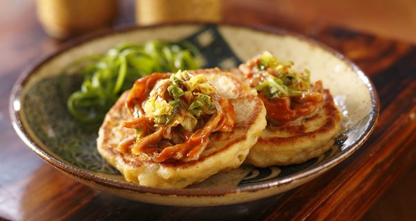 Kimchi Pancakes on a Plate