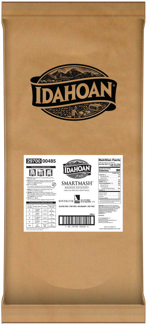 Idahoan® SMARTMASH® Reduced Sodium Mashed Potatoes, 39 lb. bag by Idahoan