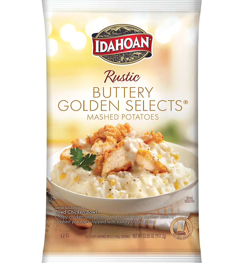 Idahoan® RUSTIC Buttery Golden Selects® Mashed Potatoes, 8/32.85 oz. pchs