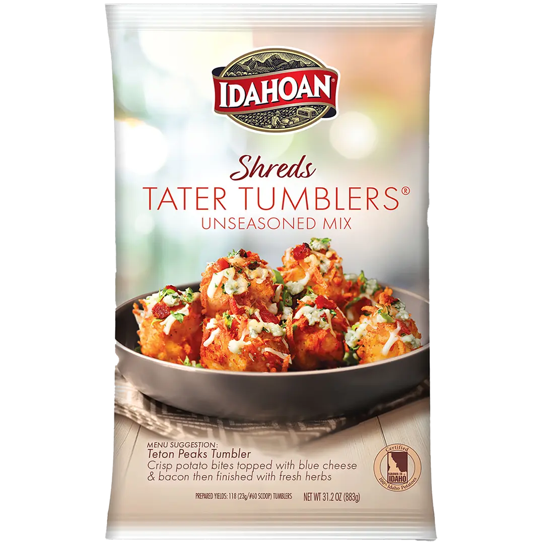Idahoan® SHREDS Tater Tumblers® Unseasoned Mix, 4/31.2 oz. pchs